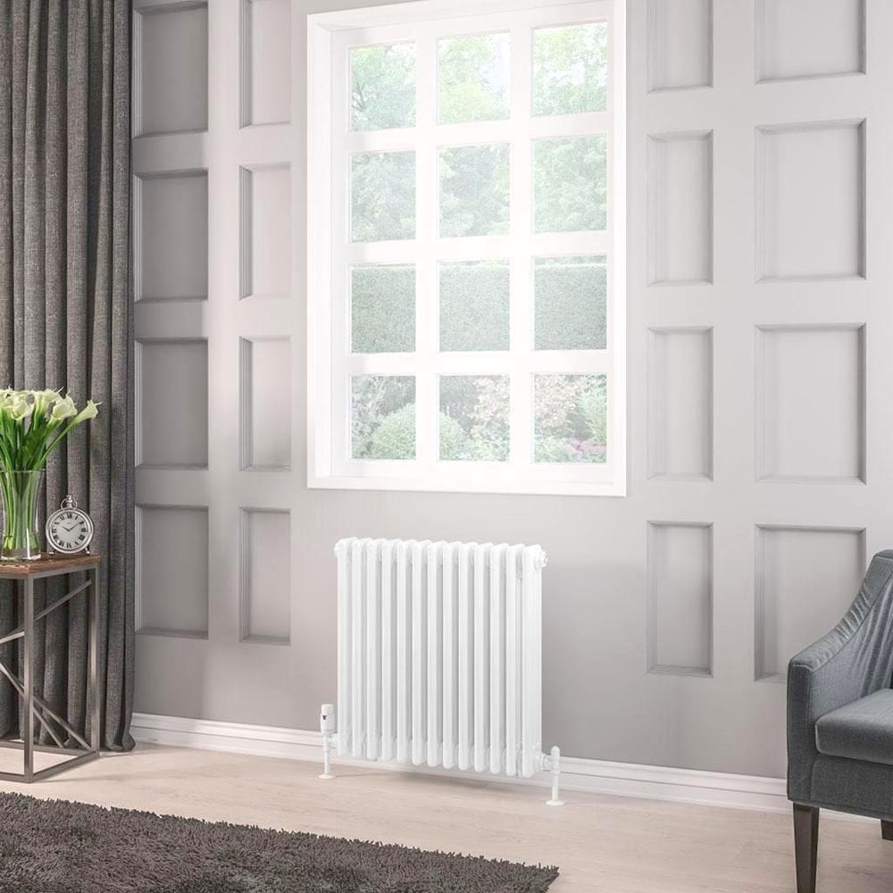 Eastbrook Column Radiator Eastbrook Rivassa Traditional 3 Column Radiator in White 600 x 608 / Electric Only