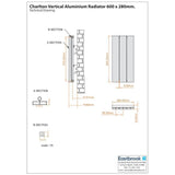 Eastbrook Charlton Vertical Designer Radiator in Matt Black