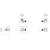 Totally Rads Radiator Valves Crosswater MPRO Corner Radiator Valves