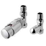 Eastbrook Biava Thermostatic Straight Radiator Valve and Lockshield - Chrome - 12.043