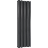 Aquarius Bathrooms Column Radiator Aquarius Athens Double Vertical Column Radiator 1800 x540mm / Anthracite