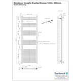 Eastbrook Ladder Rail Eastbrook Wendover Straight Heated Towel Rail in Brushed Gunmetal