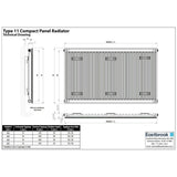 Aquarius Type 11 Compact Panel Radiator In Gloss White