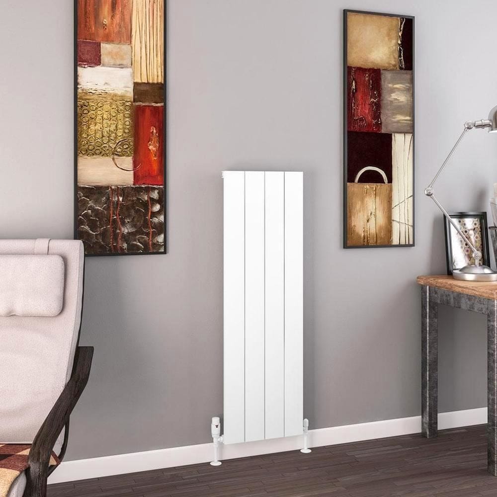 Eastbrook Panel Radiator Eastbrook Charlton Vertical Designer Radiator in Matt White 1200 x 375 / Dual Fuel