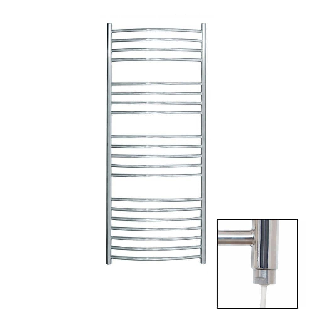JIS Ladder Rail JIS Sussex Adur Vertical Stainless Steel Curved Heated Towel Rail 1250 x 520mm / Electric Only / Polished Chrome