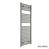 Tissino Ladder Rails Tissino Hugo2 Designer Towel Radiator in Lusso Grey 1212 x 400 / Central Heating