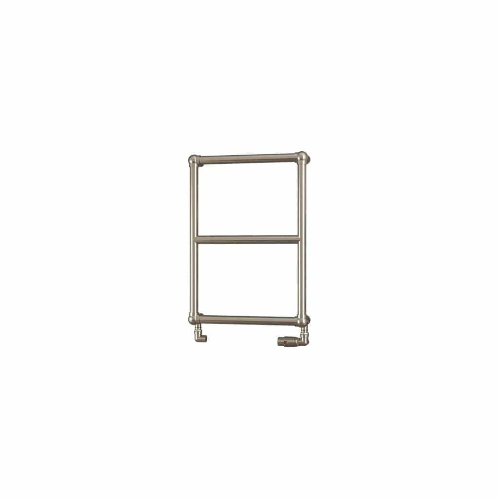 Eastbrook Traditional Towel Rail Eastbrook Stour Vertical Traditional Heated Towel Rail in Brushed Brass 690 x 500 / Dual Fuel
