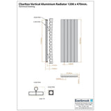 Eastbrook Panel Radiator Eastbrook Charlton Vertical Designer Radiator in Matt White