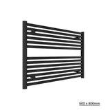 Tissino Ladder Rails Tissino Hugo2 Designer Towel Radiator in Matt Black 600 x 800 / Central Heating