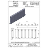 Vogue Column Radiators Vogue Mode II Traditional 2 Column Radiator in Anthracite
