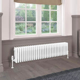 Eastbrook Column Radiator Eastbrook Rivassa Traditional 4 Column Radiator in Gloss White 300 x 1373 / Electric Only