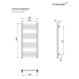 Crosswater Ladder Rail Crosswater MPRO Designer Vertical Towel Radiator in Matt White