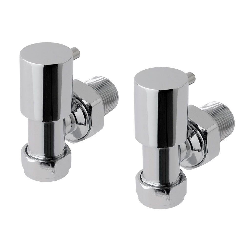 Eastbrook Minimalist Angled Manual Radiator Valves Pair - Chrome - 41.3004