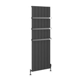 Eastbrook Panel Radiator Eastbrook Rosano Straight Vertical Aluminium Radiator in Matt Anthracite