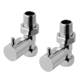 Eastbrook Minimalist Straight Manual Radiator Valves Pair - Chrome - 41.3005