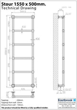 Eastbrook Traditional Towel Rail Eastbrook Stour Vertical Traditional Heated Towel Rail in Matt Black