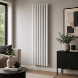Aquarius Bathrooms Column Radiator Aquarius Athens Double Vertical Column Radiator 1800 x420mm / White