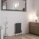 Eastbrook Column Radiators Eastbrook Rubano Straight Horizontal Traditional Column Radiator in Matt Anthracite 600 x 383 / Central Heating