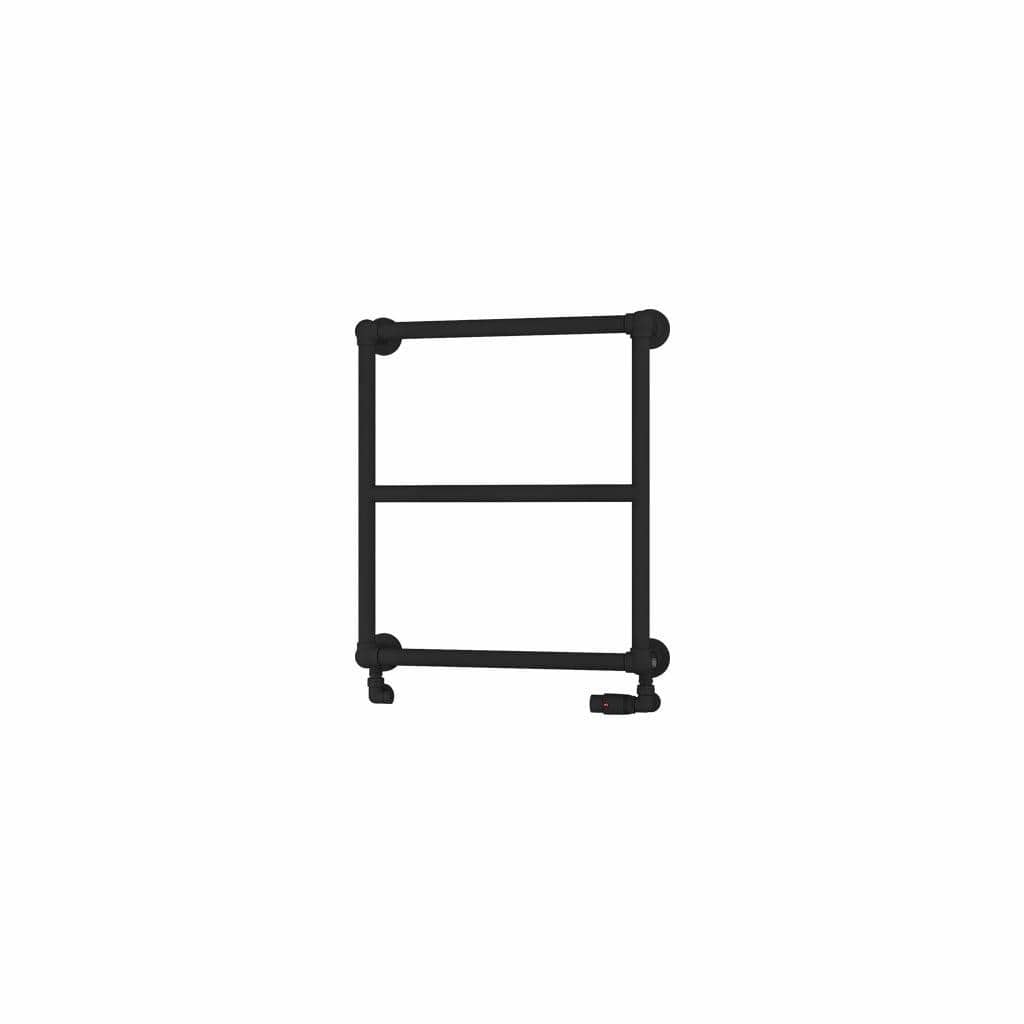 Eastbrook Traditional Towel Rail Eastbrook Stour Vertical Traditional Heated Towel Rail in Matt Black 690 x 600 / Electric Only