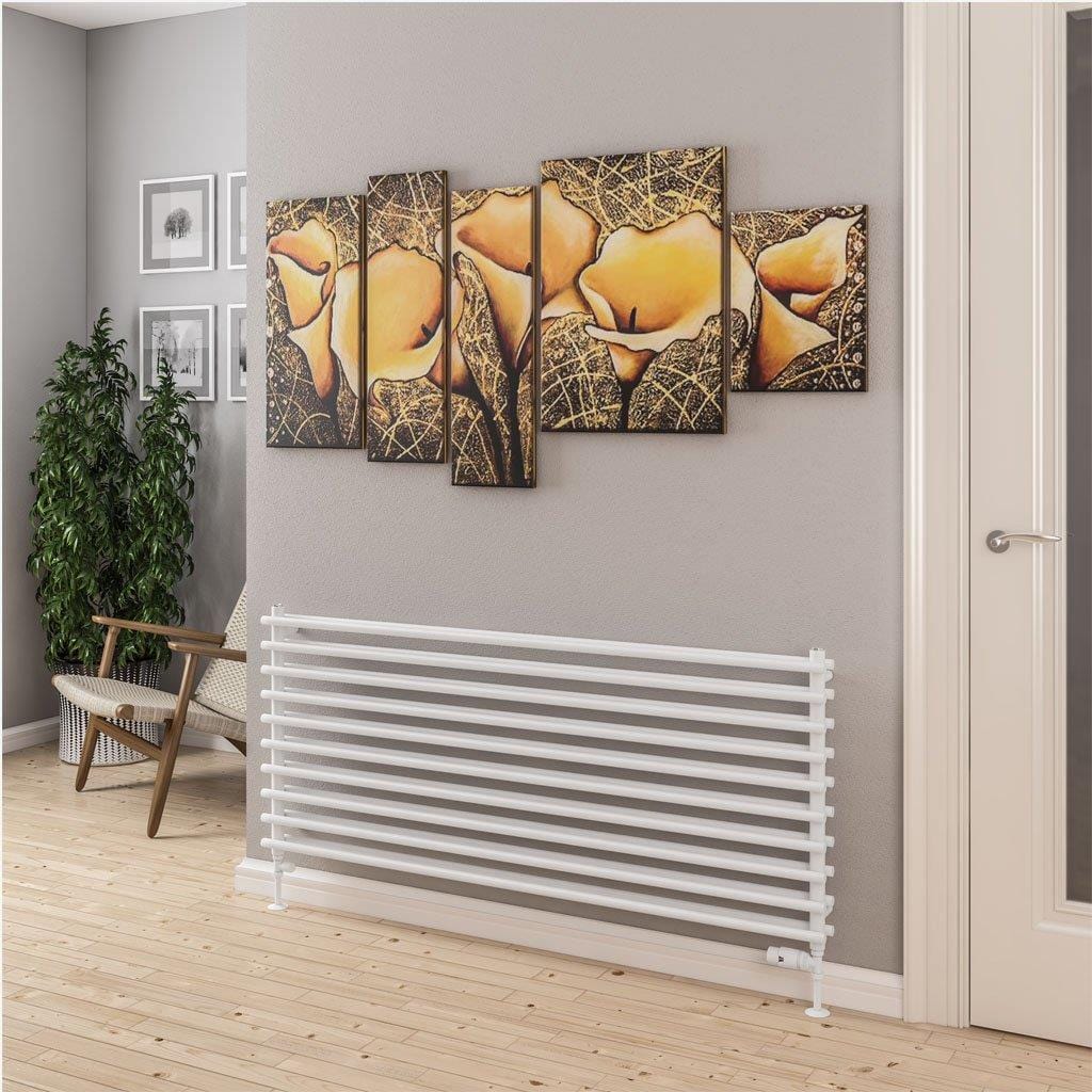 Eastbrook Designer Towel Radiator Eastbrook Murano Horizontal Designer Radiator in Gloss White 600 x 1400mm