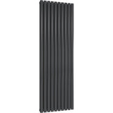 Aquarius Bathrooms Column Radiator Aquarius Athens Double Vertical Column Radiator 1800 x600mm / Anthracite
