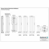 Eastbrook Panel Radiator Eastbrook Rosano Straight Vertical Aluminium Radiator in Matt White