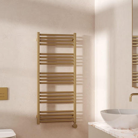 Crosswater Ladder Rails Crosswater MPRO All Electric Towel Warmer in Brushed Brass