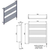 Vogue Ladder Rails Vogue Pearl Straight Ladder Towel Rail in Polished Stainless Steel
