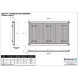 Aquarius Type 11 Compact Panel Radiator In Gloss White