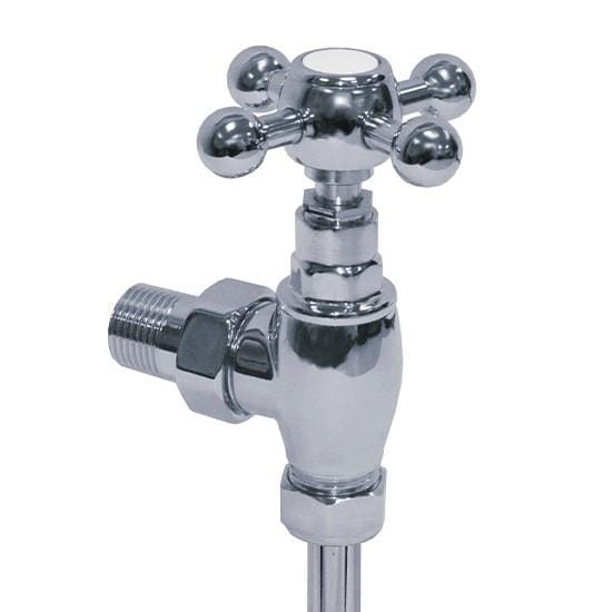 Vogue Radiator Valves Vogue Crosshead 2 Traditional Manual Angled Radiator Valve (Pair) in Chrome