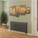 Eastbrook Designer Towel Radiator Eastbrook Murano Horizontal Designer Radiator in Matt Anthracite 600 x 1200mm