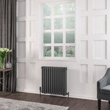 Eastbrook Column Radiator Eastbrook Rivassa Traditional 3 Column Radiator in Matt Anthracite 600 x 608 / Central Heating