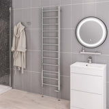 Eastbrook Ladder Rail Eastbrook Tuscan Round Heated Towel Rail in Chrome 1750 x 450 / Central Heating