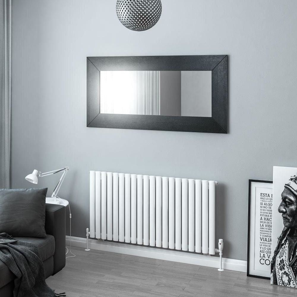 Eastbrook Panel Radiator Eastbrook Tunstall Straight Horizontal Designer Radiator in Matt White 600 x 1179