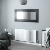 Eastbrook Panel Radiator Eastbrook Tunstall Straight Horizontal Designer Radiator in Matt White 600 x 1179