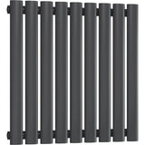 Aquarius Bathrooms Column Radiator Aquarius Athens Single Horizontal Column Radiator in Anthracite 600 x 540mm / Anthracite