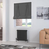 Eastbrook Column Radiator Eastbrook Rivassa Traditional 2 Column Radiator in Matt Black 600 x 608 / Electric Only