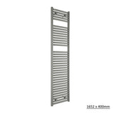 Tissino Ladder Rails Tissino Hugo2 Designer Towel Radiator in Lusso Grey 1652 x 400 / Central Heating
