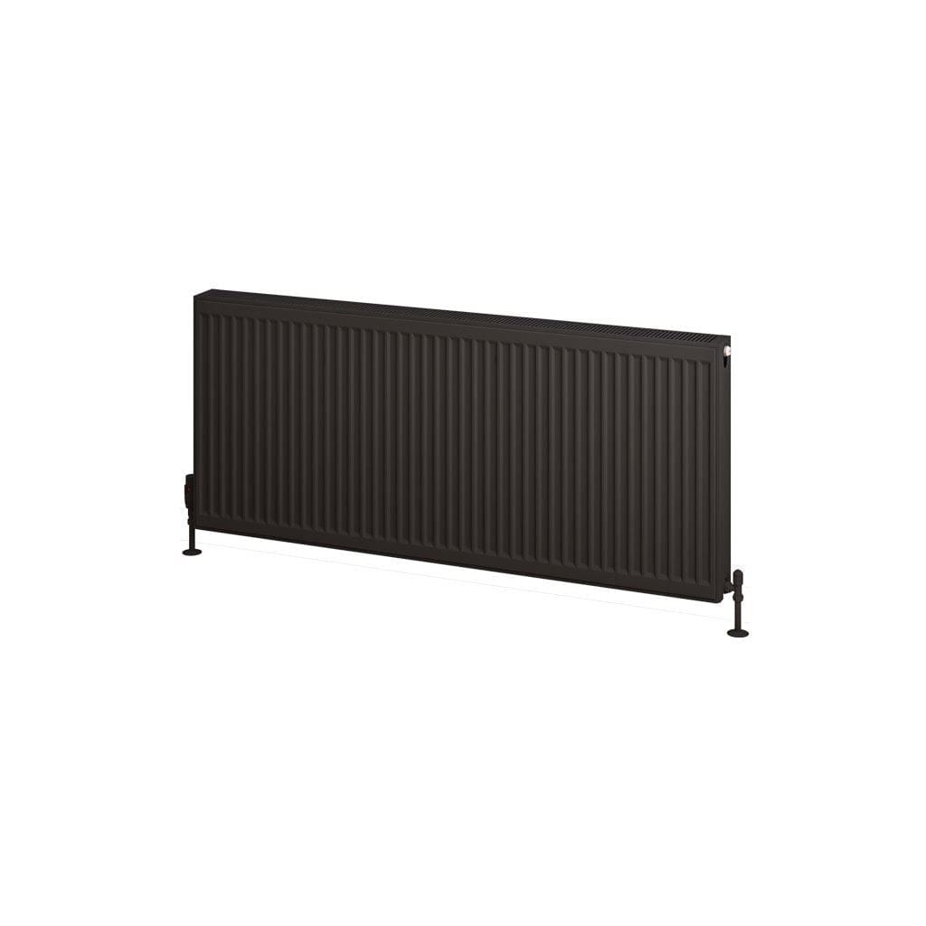 Aquarius Bathrooms Type 22 Aquarius Type 22 Compact Panel Radiator in Matt Black