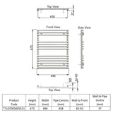 Redroom Designer Towel Radiators Redroom TT Lux Straight Vertical Heated Towel Rail in Quartz White